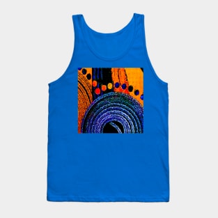 Concentric Contrast Blue & Orange Tank Top